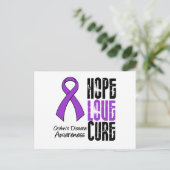 Crohn's Disease Hope Love Cure Ribbon Briefkaart (Staand voorkant)