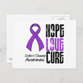 Crohn's Disease Hope Love Cure Ribbon Briefkaart (Voorkant / Achterkant)