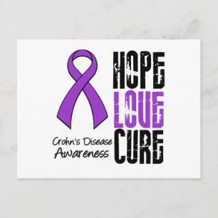 Crohn's Disease Hope Love Cure Ribbon Briefkaart