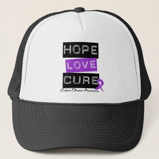 Crohn's Disease Hope Love Cure Trucker Pet (Voorkant)