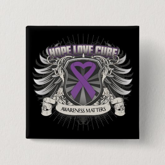 Crohn's Disease Hope Love Cure Vierkante Button 5,1 Cm (Voorkant)