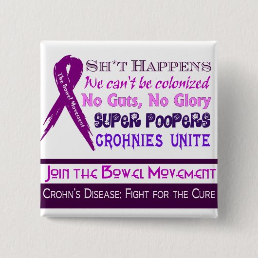 Crohn's Disease Humor Vierkante Button 5,1 Cm (Voorkant)