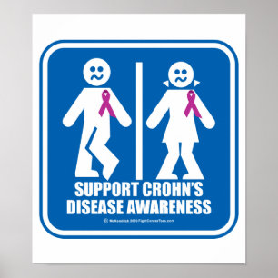 Crohn's Disease Restroom Sign Poster