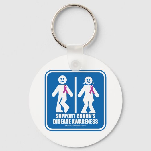 Crohn's Disease Restroom Sign Sleutelhanger (Voorkant)