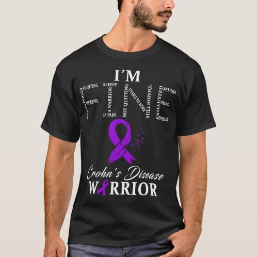 Crohn's Disease Warrior I'm Fine Feather Gift T-shirt (Voorkant)