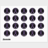 Crohn's Disease Warrior Ribbon Black Round Sticker (Vel)
