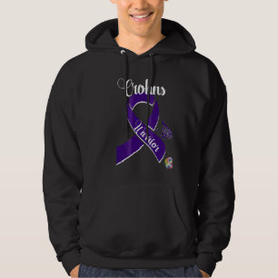 Crohns Warrior met Paarse lint en vlinder Hoodie