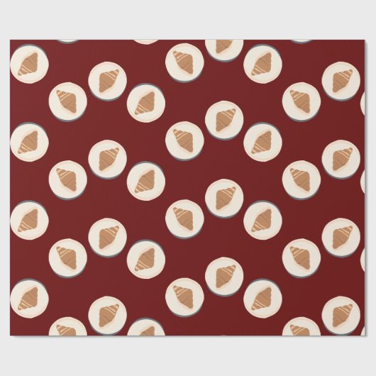 Croissant Artwork Art Food Brunch Wrapping Paper Cadeaupapier (Vlak)