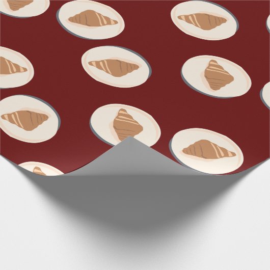 Croissant Artwork Art Food Brunch Wrapping Paper Cadeaupapier (Hoek)