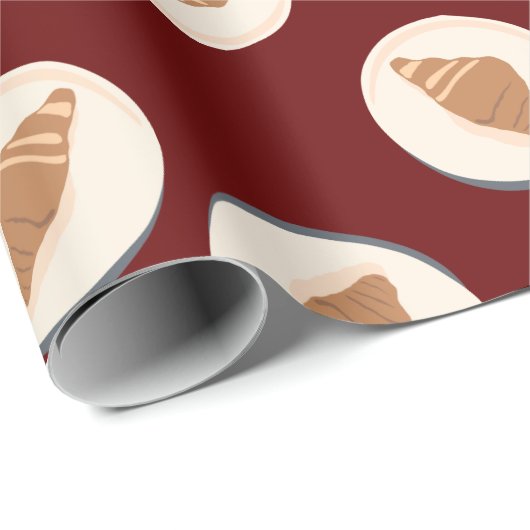 Croissant Artwork Art Food Brunch Wrapping Paper Cadeaupapier (Rol Hoek)