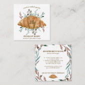 Croissant Bked Goods boulangerie Vierkante Visitekaartje (Voorkant / Achterkant)