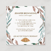 Croissant Bked Goods boulangerie Vierkante Visitekaartje (Achterkant)