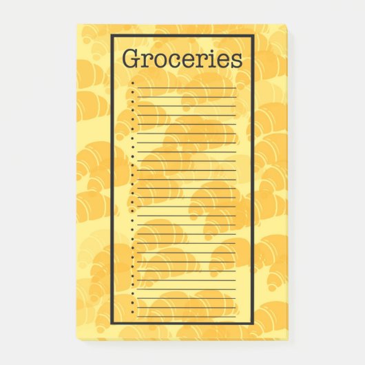 Croissant Boodschappenlijst Post-it® Notes (Voorkant)