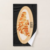 Croissant cartoon illustratie bad handdoek (Handdoek)