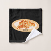 Croissant cartoon illustratie bad handdoek (Wasdoekje)