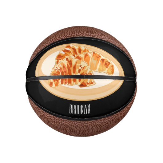 Croissant cartoon illustratie basketbal (Voorkant)
