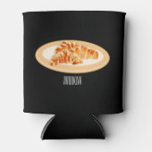 Croissant cartoon illustratie blikjeskoeler (Voorkant)