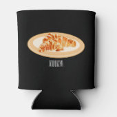 Croissant cartoon illustratie blikjeskoeler (Achterkant)