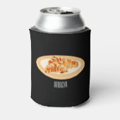 Croissant cartoon illustratie blikjeskoeler (Blikje Achterkant)