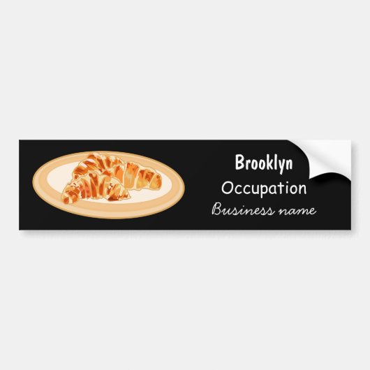 Croissant cartoon illustratie bumpersticker (Voorkant)