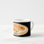 Croissant cartoon illustratie espresso kop (Voorkant rechts)