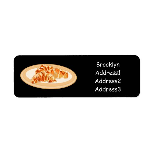 Croissant cartoon illustratie etiket (Voorkant)