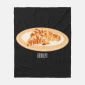 Croissant cartoon illustratie fleece deken (Voorkant)