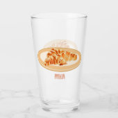 Croissant cartoon illustratie glas (Achterkant)