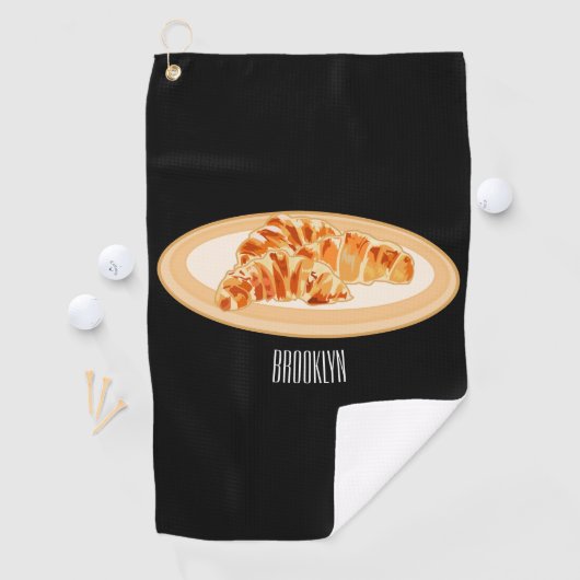 Croissant cartoon illustratie golfhanddoek (Insitu)