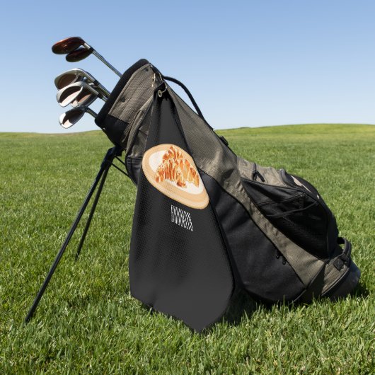 Croissant cartoon illustratie golfhanddoek (Groen)