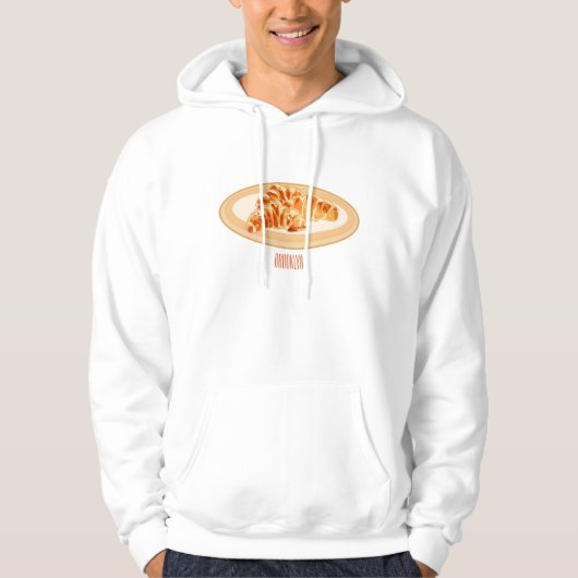 Croissant cartoon illustratie hoodie (Voorkant)