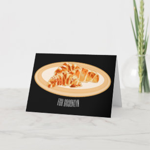 Croissant cartoon illustratie kaart