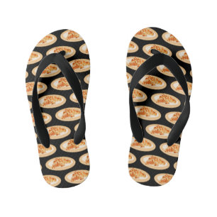 Croissant cartoon illustratie kinder teenslippers