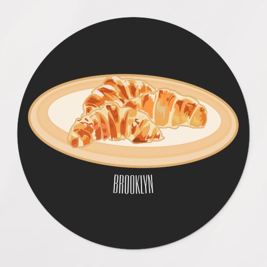 Croissant cartoon illustratie labels (Design 2)