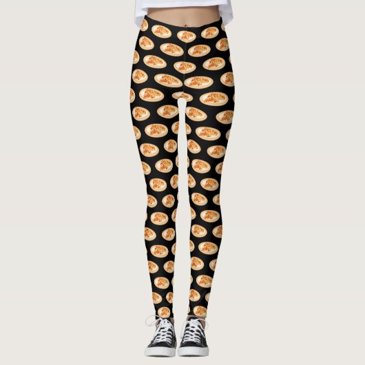 Croissant cartoon illustratie leggings (Voorkant)
