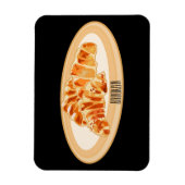 Croissant cartoon illustratie magneet (Verticaal)