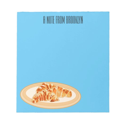 Croissant cartoon illustratie notitieblok (Voorkant)