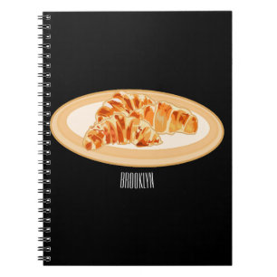 Croissant cartoon illustratie notitieboek