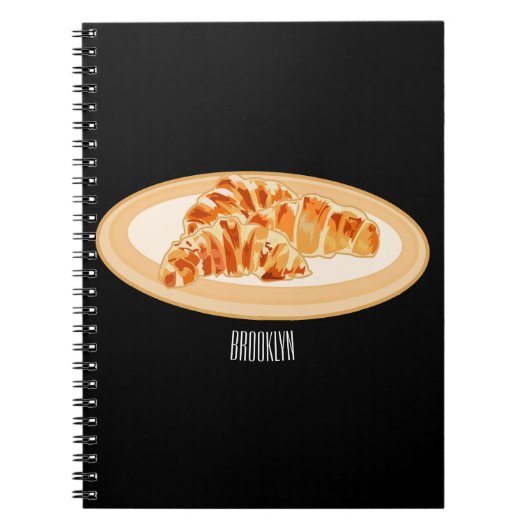Croissant cartoon illustratie notitieboek (Voorkant)