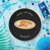 Croissant cartoon illustratie papieren bordje (Feest)