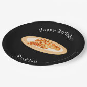 Croissant cartoon illustratie papieren bordje (Gekanteld)