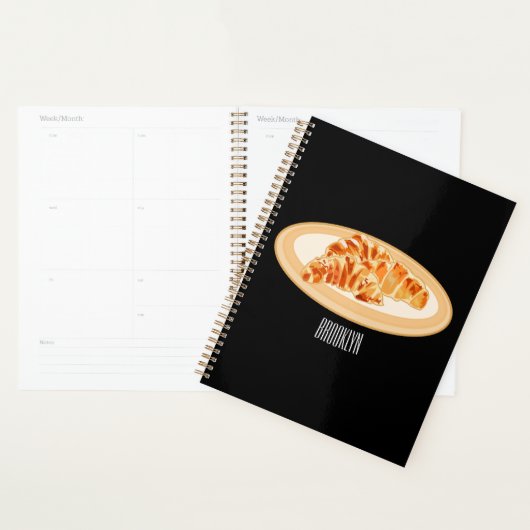 Croissant cartoon illustratie planner (Display)