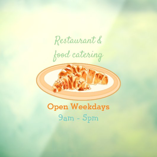 Croissant cartoon illustratie raamsticker (Vel 3)