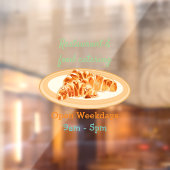 Croissant cartoon illustratie raamsticker (Vel 2)