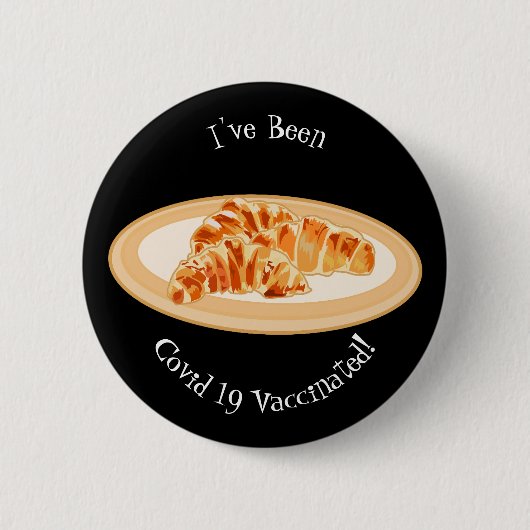 Croissant cartoon illustratie ronde button 5,7 cm (Voorkant)