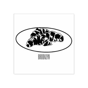 Croissant cartoon illustratie rubberstempel
