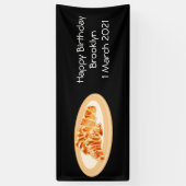 Croissant cartoon illustratie spandoek (Verticaal)