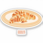 Croissant cartoon illustratie sticker (Voorkant)