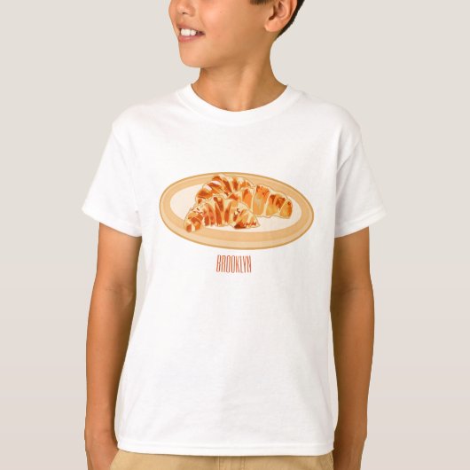 Croissant cartoon illustratie t-shirt (Voorkant)