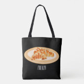 Croissant cartoon illustratie tote bag (Achterkant)
